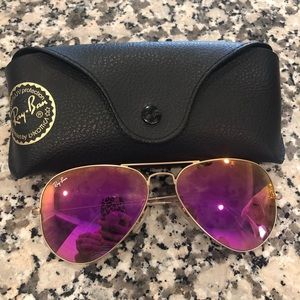 Ray Ban Aviator Flash Lenses -  Gold